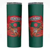 Bangladesh Flag Skinny Tumbler with Royal Bengal Tiger Design