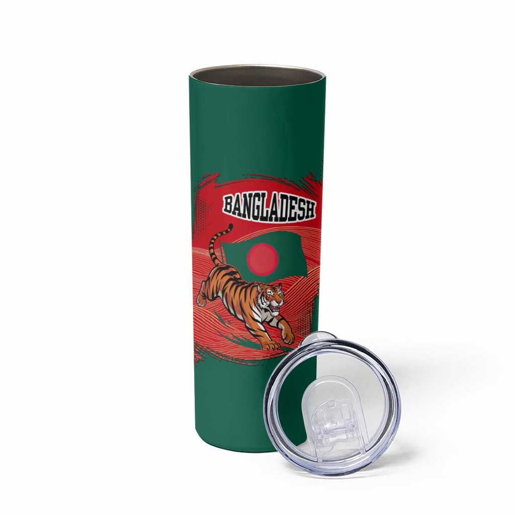 Bangladesh Flag Skinny Tumbler with Royal Bengal Tiger Design