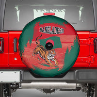 Bangladesh Flag Spare Tire Cover with Royal Bengal Tiger Design