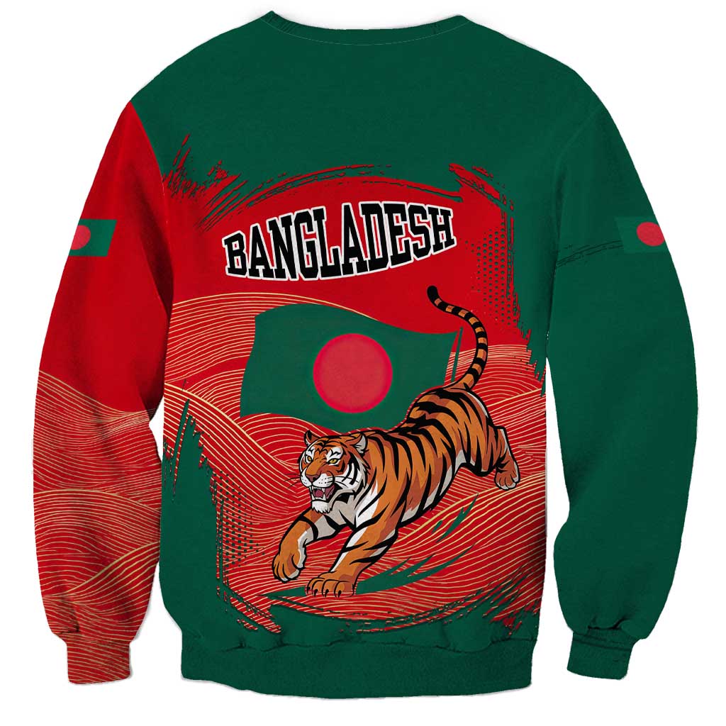 Bangladesh Flag Sweatshirt with Royal Bengal Tiger Design