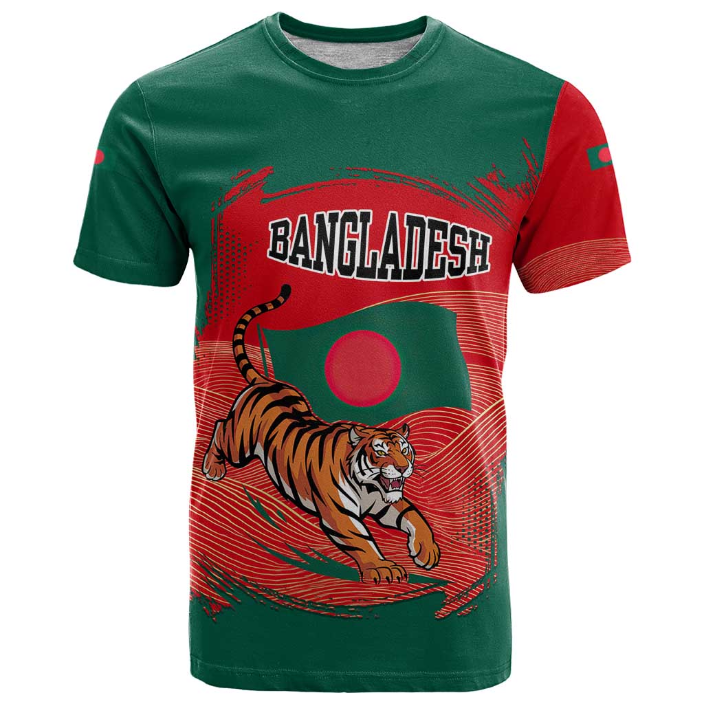 Bangladesh Flag T Shirt with Royal Bengal Tiger Design