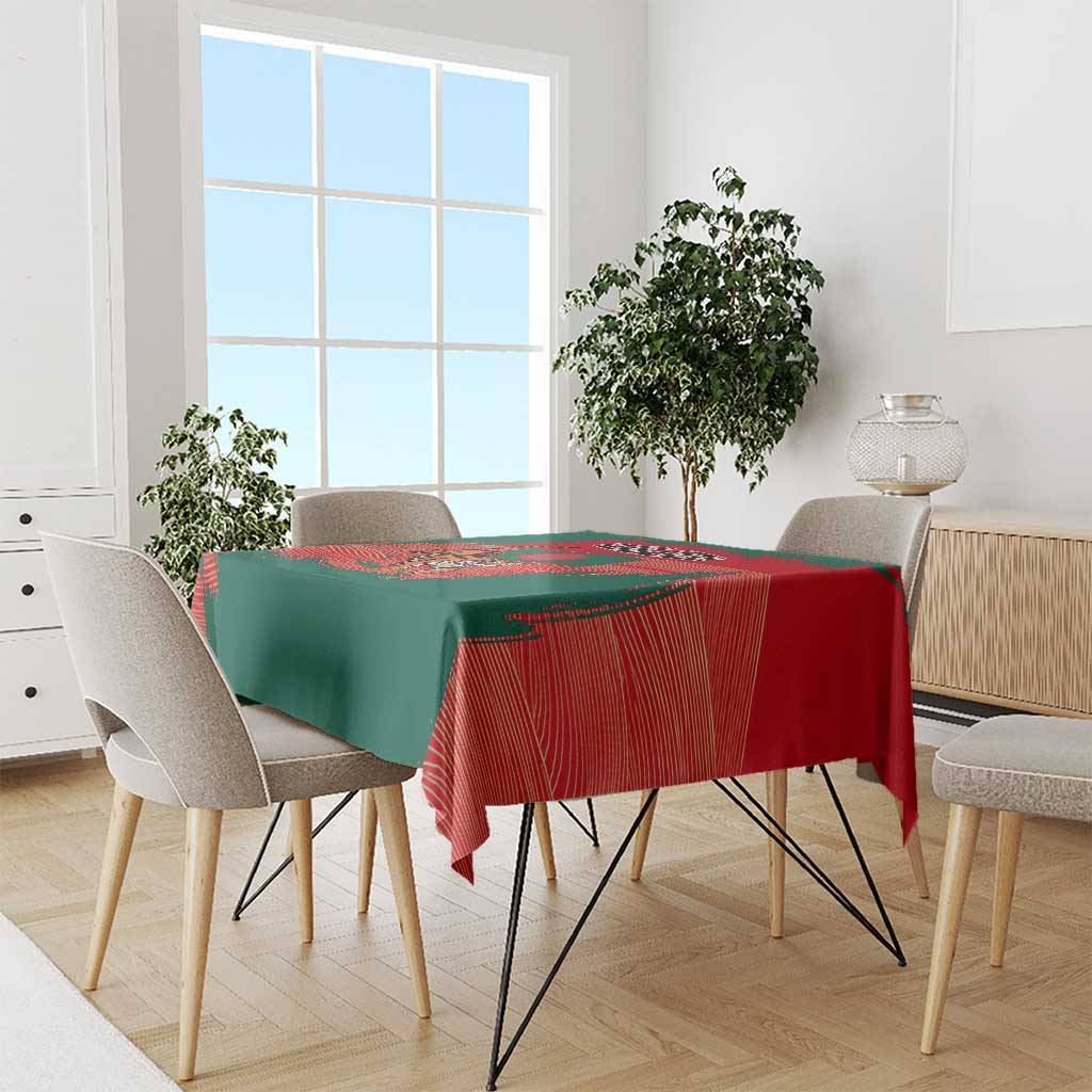 Bangladesh Flag Tablecloth with Royal Bengal Tiger Design