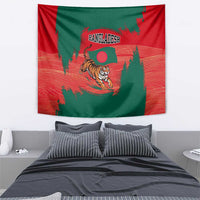 Bangladesh Flag Tapestry with Royal Bengal Tiger Design