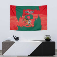 Bangladesh Flag Tapestry with Royal Bengal Tiger Design