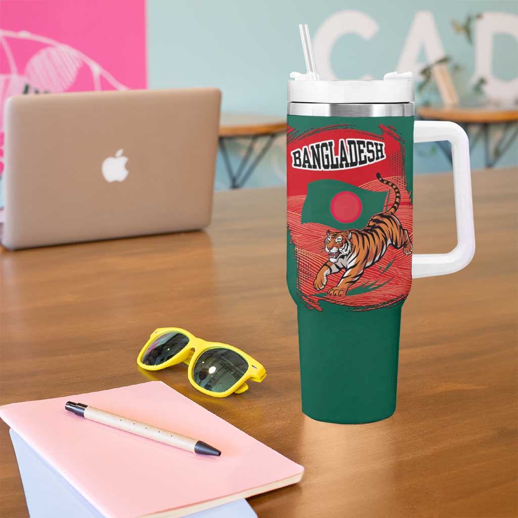 Bangladesh Flag Tumbler With Handle with Royal Bengal Tiger Design