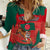 Bangladesh Flag Women Casual Shirt with Royal Bengal Tiger Design