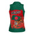 Bangladesh Flag Women Sleeveless Polo Shirt with Royal Bengal Tiger Design