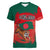 Bangladesh Flag Women V-Neck T-Shirt with Royal Bengal Tiger Design