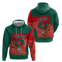 Bangladesh Flag Zip Hoodie with Royal Bengal Tiger Design