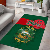 Bangladesh Chittagong Heritage Area Rug with National Emblem and Flag