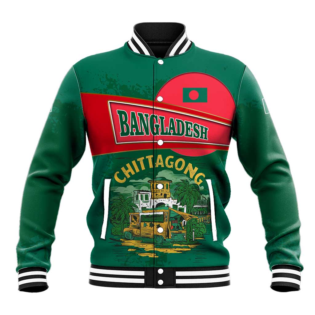 Bangladesh Chittagong Heritage Baseball Jacket with National Emblem and Flag