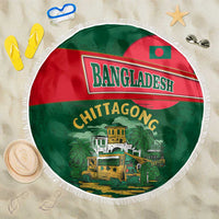 Bangladesh Chittagong Heritage Beach Blanket with National Emblem and Flag