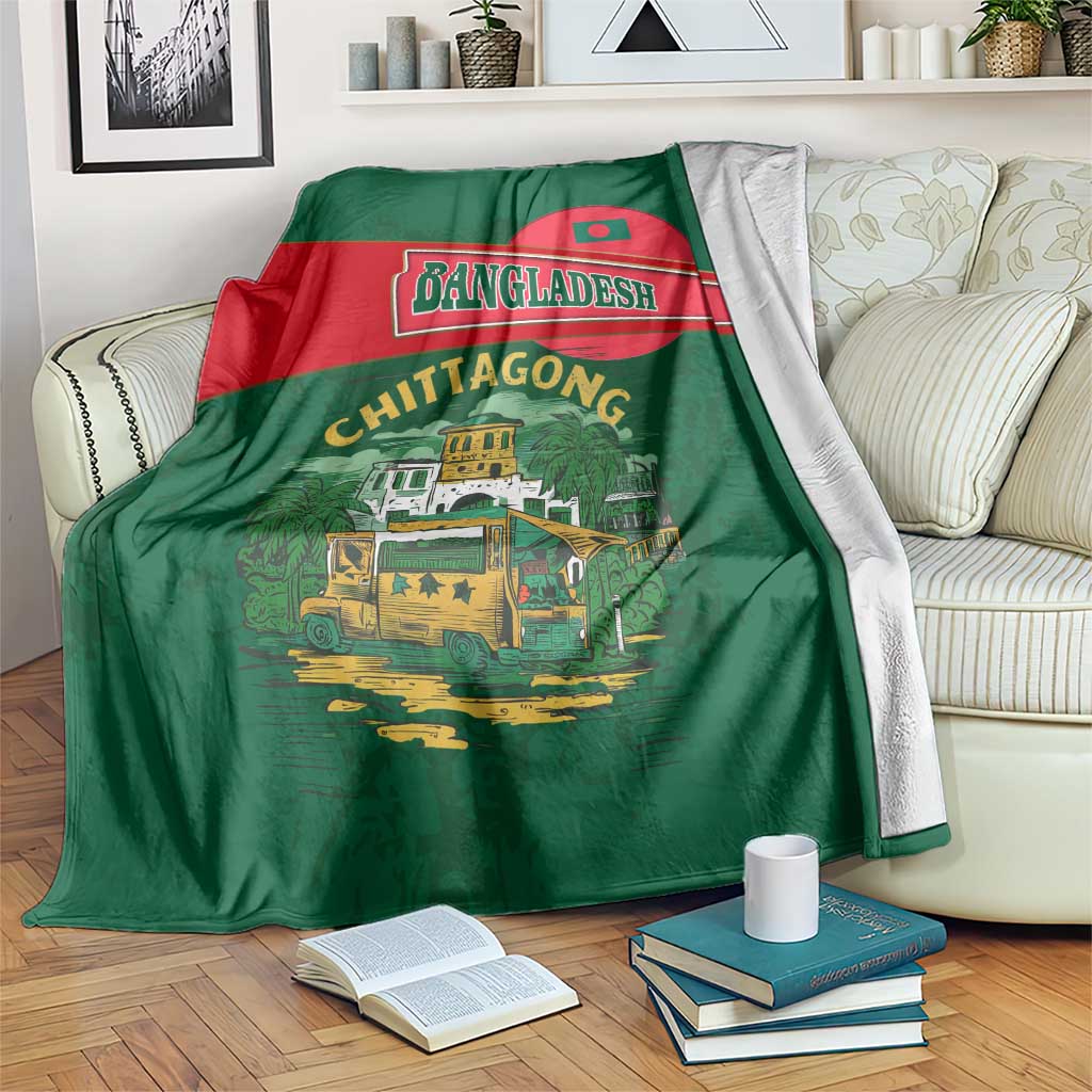 Bangladesh Chittagong Heritage Blanket with National Emblem and Flag