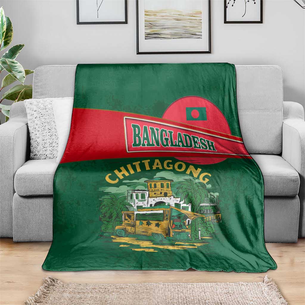Bangladesh Chittagong Heritage Blanket with National Emblem and Flag