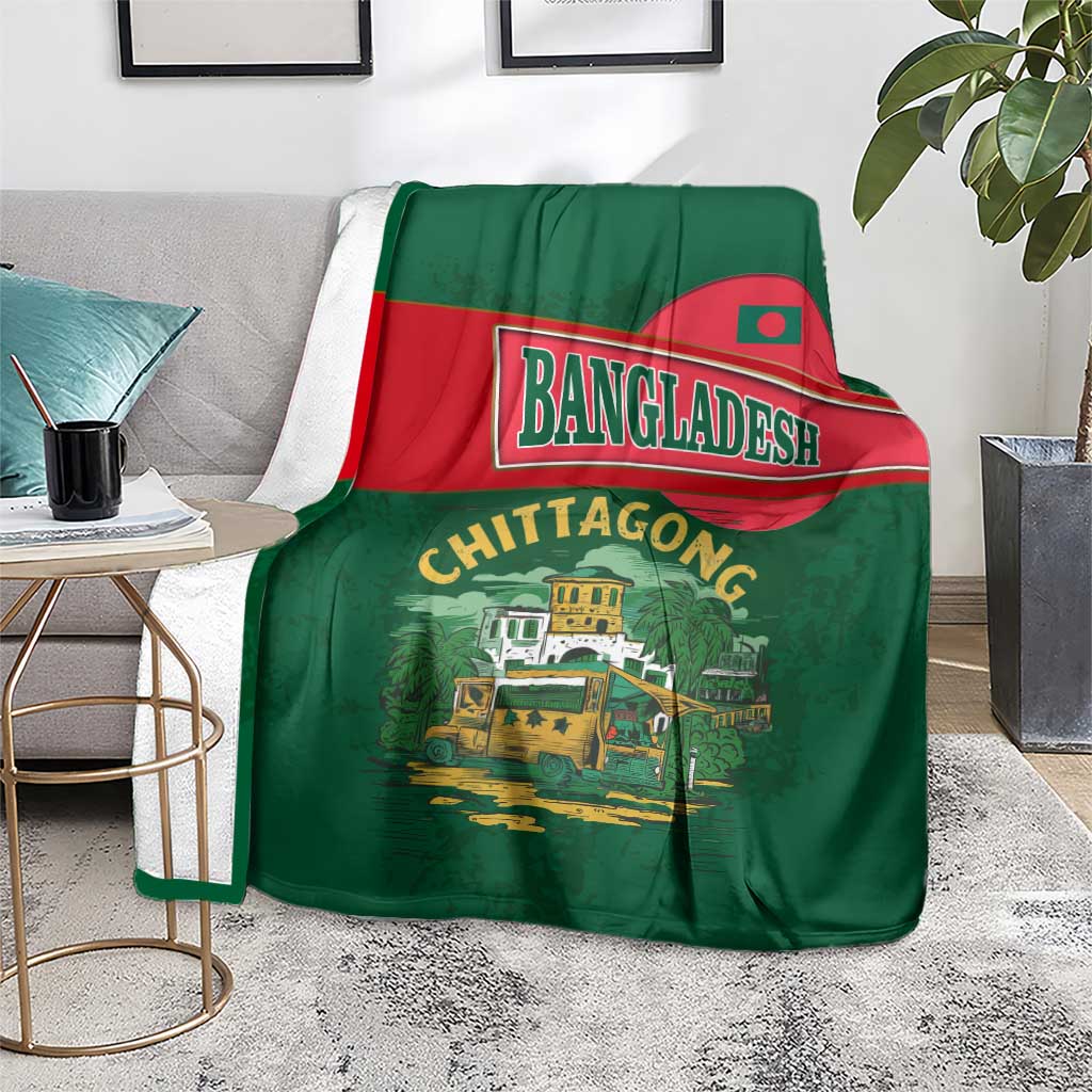 Bangladesh Chittagong Heritage Blanket with National Emblem and Flag