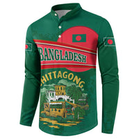 Bangladesh Chittagong Heritage Button Sweatshirt with National Emblem and Flag