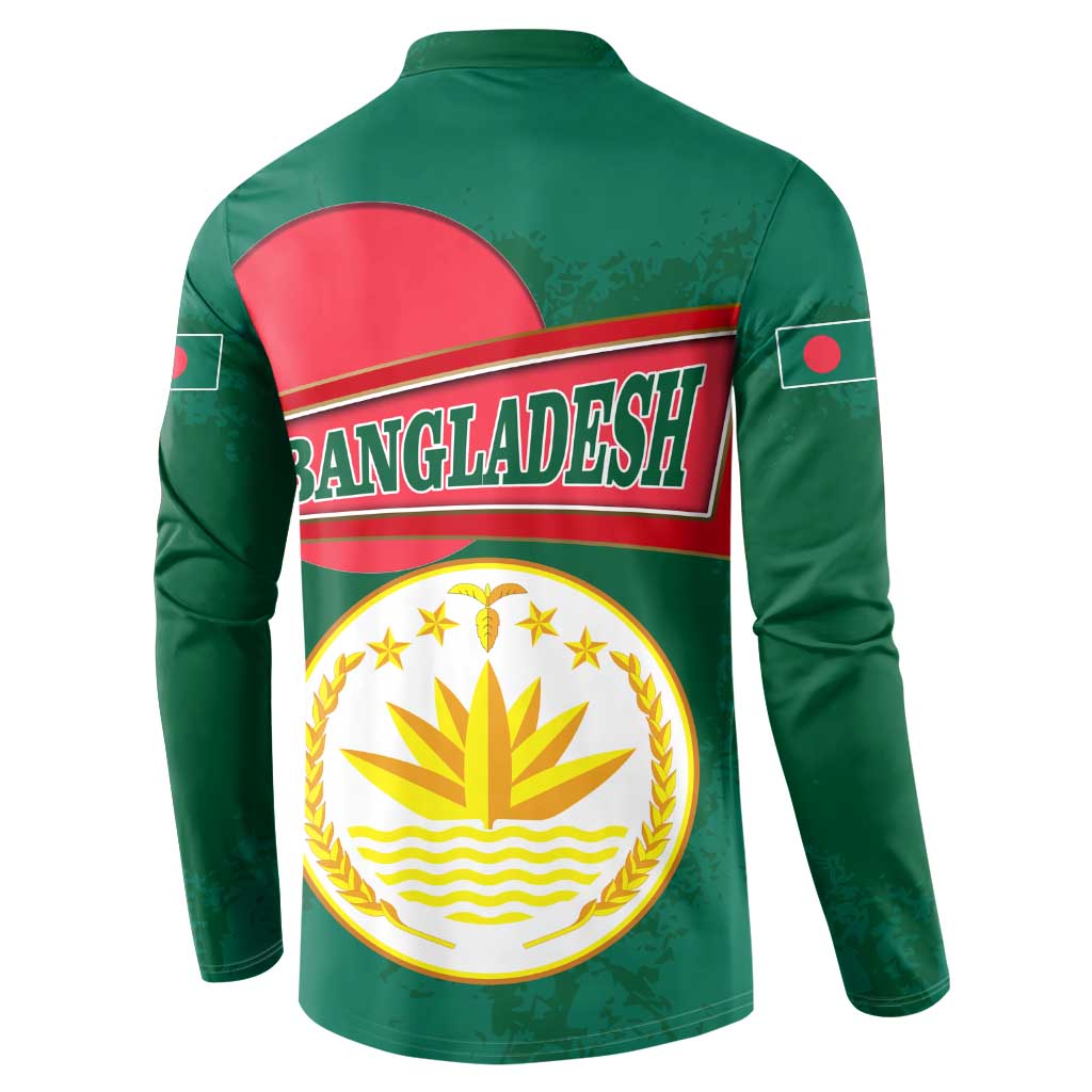 Bangladesh Chittagong Heritage Button Sweatshirt with National Emblem and Flag