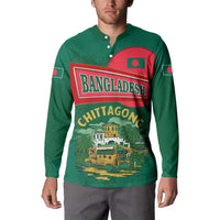 Bangladesh Chittagong Heritage Button Sweatshirt with National Emblem and Flag