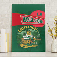 Bangladesh Chittagong Heritage Canvas Wall Art with National Emblem and Flag