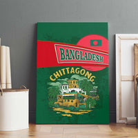 Bangladesh Chittagong Heritage Canvas Wall Art with National Emblem and Flag