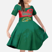 Bangladesh Chittagong Heritage Family Matching Mermaid Dress and Hawaiian Shirt with National Emblem and Flag