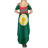 Bangladesh Chittagong Heritage Family Matching Summer Maxi Dress and Hawaiian Shirt with National Emblem and Flag