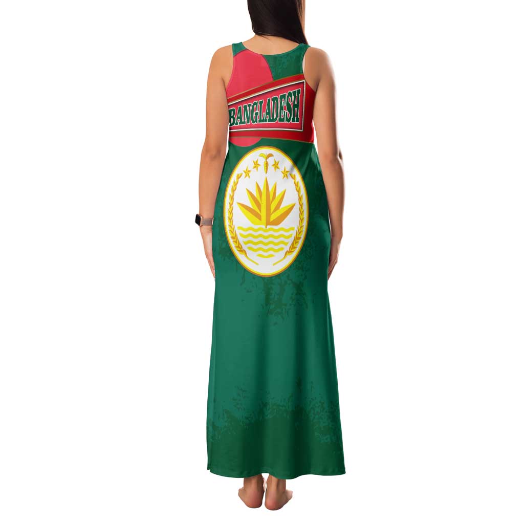 Bangladesh Chittagong Heritage Family Matching Tank Maxi Dress and Hawaiian Shirt with National Emblem and Flag