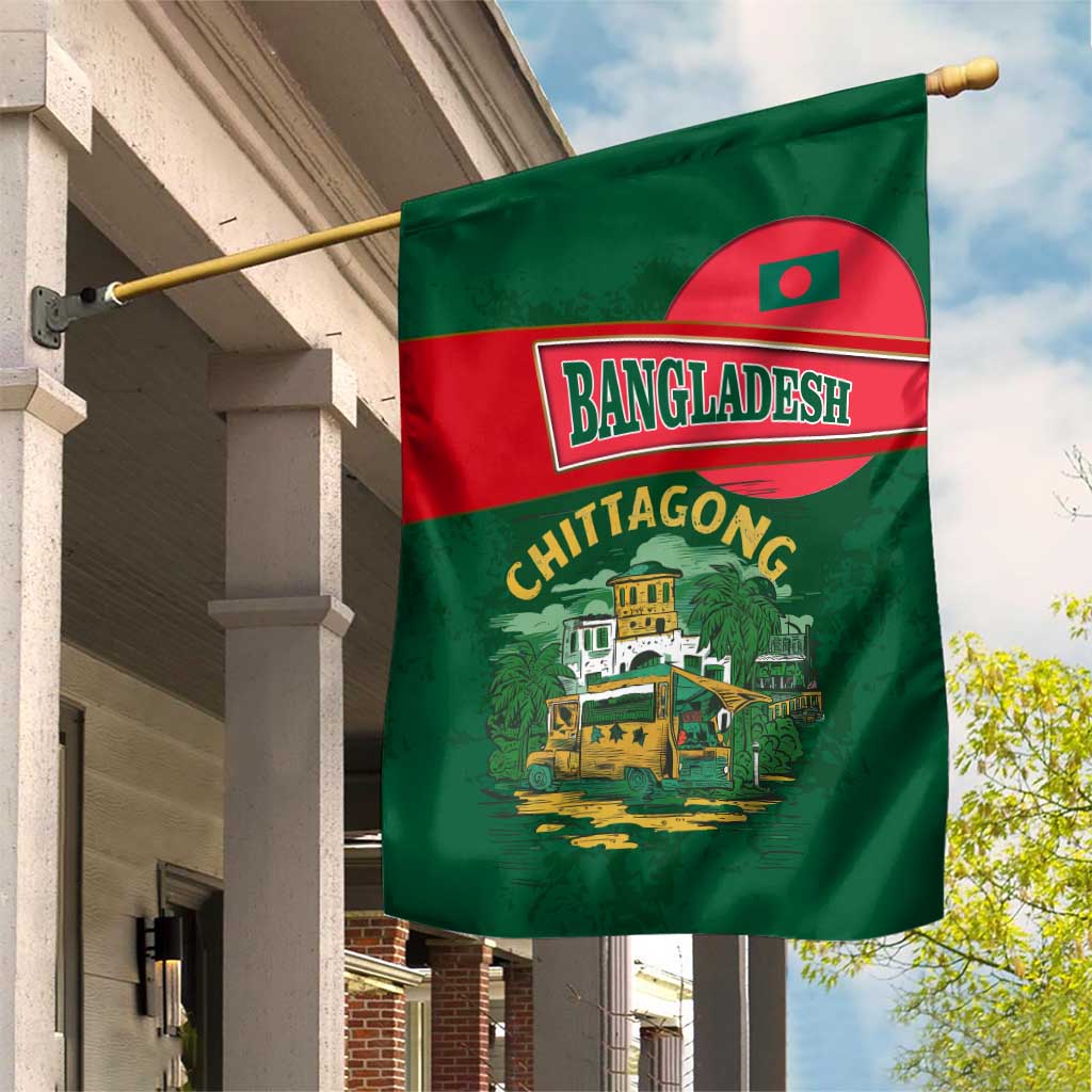 Bangladesh Chittagong Heritage Garden Flag with National Emblem and Flag