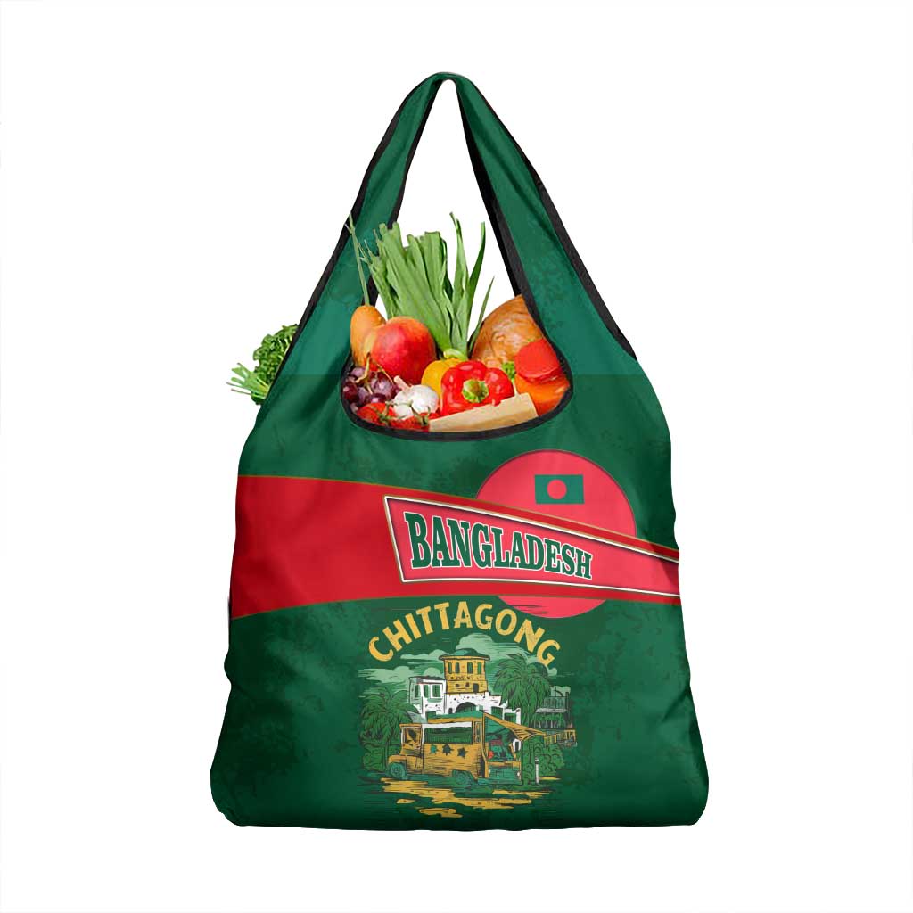 Bangladesh Chittagong Heritage Grocery Bag with National Emblem and Flag