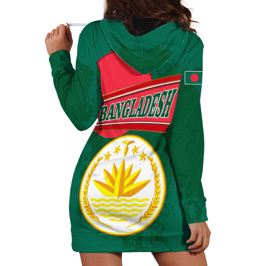 Bangladesh Chittagong Heritage Hoodie Dress with National Emblem and Flag