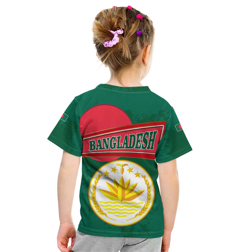 Bangladesh Chittagong Heritage Kid T Shirt with National Emblem and Flag