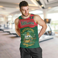 Bangladesh Chittagong Heritage Men Tank Top with National Emblem and Flag