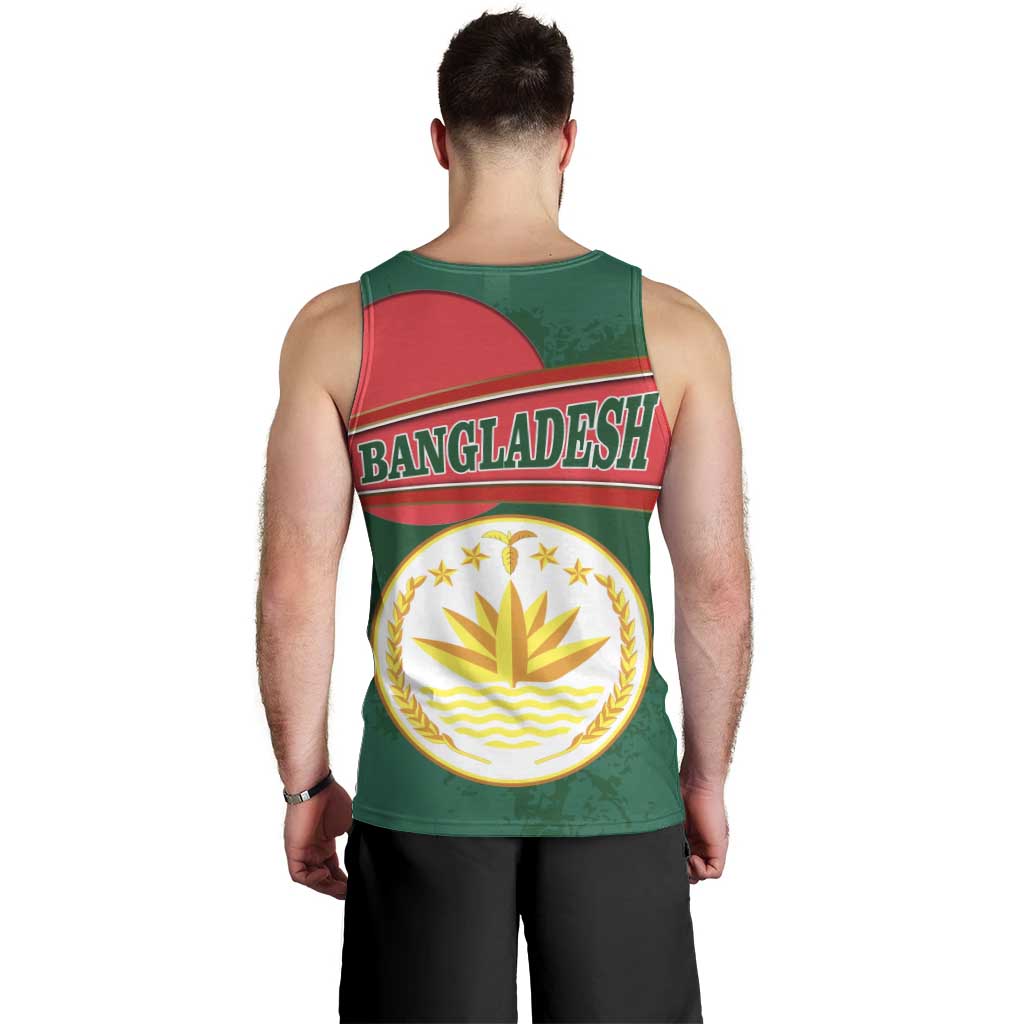 Bangladesh Chittagong Heritage Men Tank Top with National Emblem and Flag