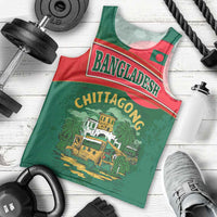 Bangladesh Chittagong Heritage Men Tank Top with National Emblem and Flag