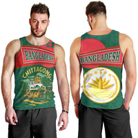 Bangladesh Chittagong Heritage Men Tank Top with National Emblem and Flag