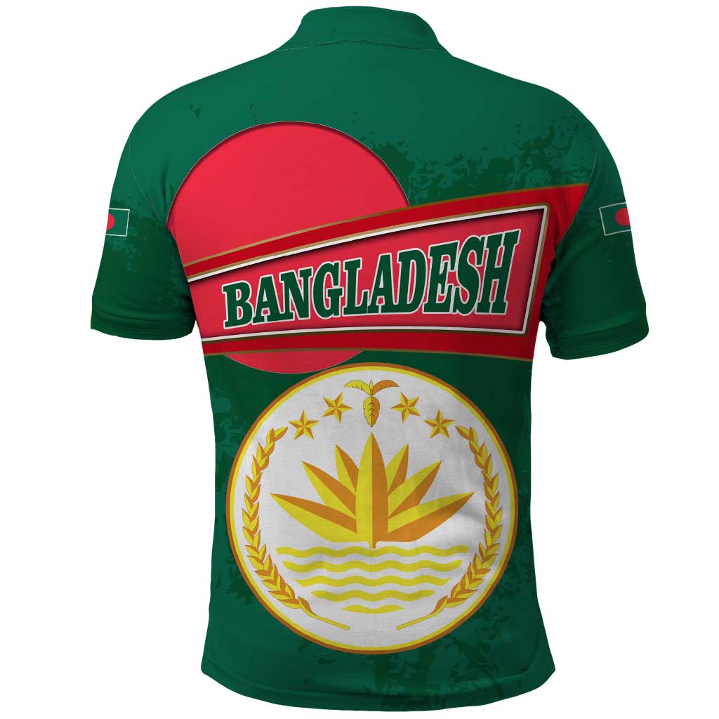 Bangladesh Chittagong Heritage Polo Shirt with National Emblem and Flag