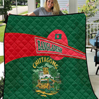 Bangladesh Chittagong Heritage Quilt with National Emblem and Flag