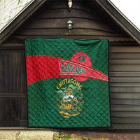 Bangladesh Chittagong Heritage Quilt with National Emblem and Flag