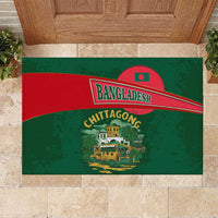 Bangladesh Chittagong Heritage Rubber Doormat with National Emblem and Flag