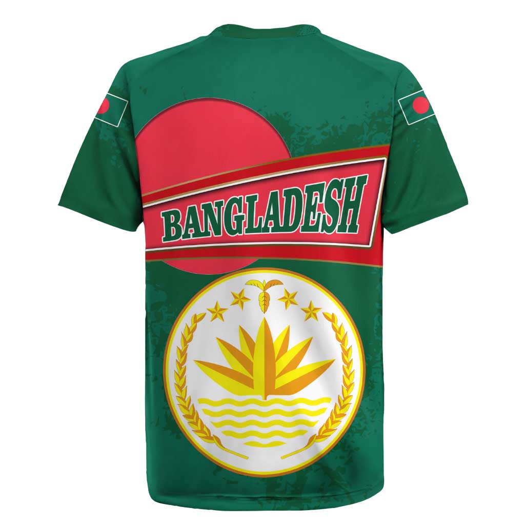 Bangladesh Chittagong Heritage Rugby Jersey with National Emblem and Flag