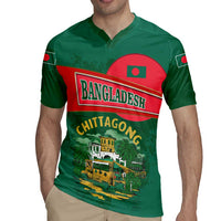 Bangladesh Chittagong Heritage Rugby Jersey with National Emblem and Flag