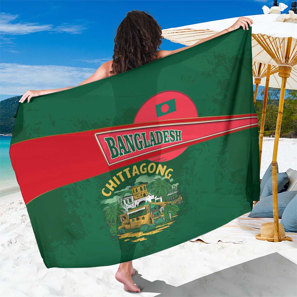 Bangladesh Chittagong Heritage Sarong with National Emblem and Flag