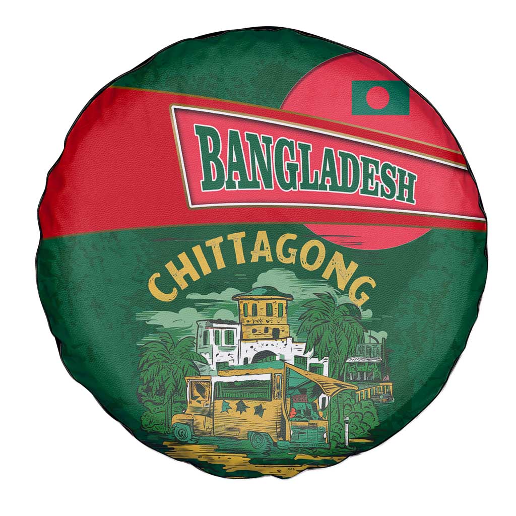 Bangladesh Chittagong Heritage Spare Tire Cover with National Emblem and Flag