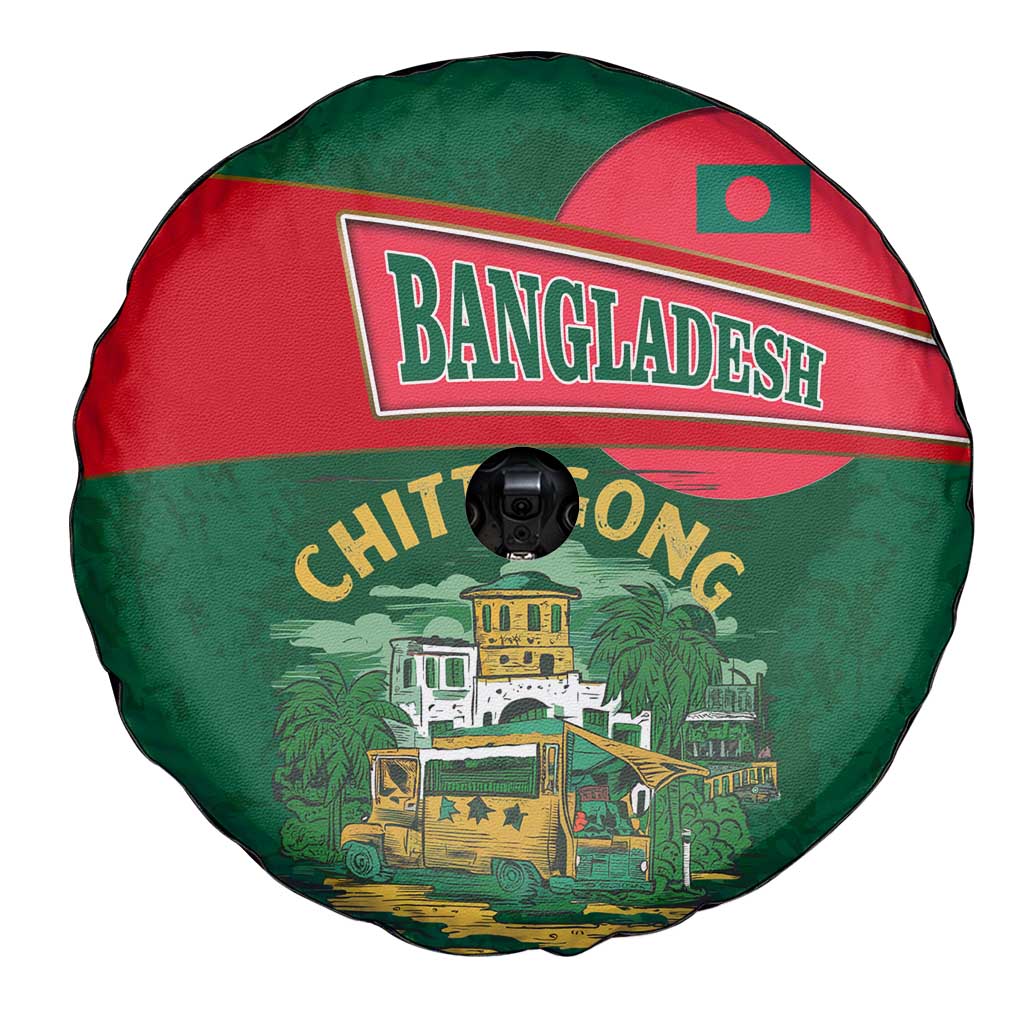 Bangladesh Chittagong Heritage Spare Tire Cover with National Emblem and Flag
