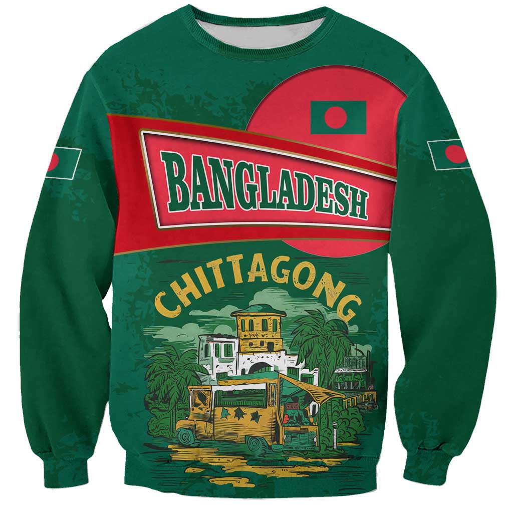 Bangladesh Chittagong Heritage Sweatshirt with National Emblem and Flag