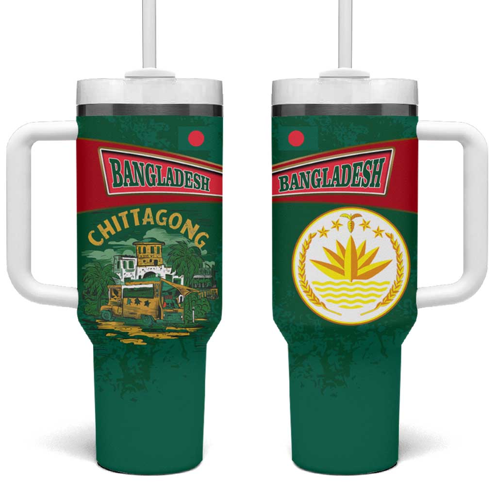 Bangladesh Chittagong Heritage Tumbler With Handle with National Emblem and Flag