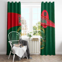 Bangladesh Chittagong Heritage Window Curtain with National Emblem and Flag