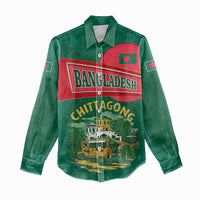 Bangladesh Chittagong Heritage Women Casual Shirt with National Emblem and Flag