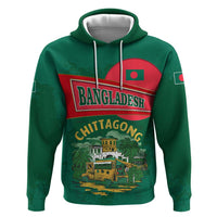 Bangladesh Chittagong Heritage Zip Hoodie with National Emblem and Flag