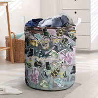 Personalized Made By Human Imperfect Statue Faces Laundry Basket Handmade Look Grunge Collage Pop Art